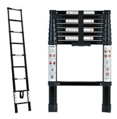 Black 2.6m Portable Telescopic Ladder With Carry Bag